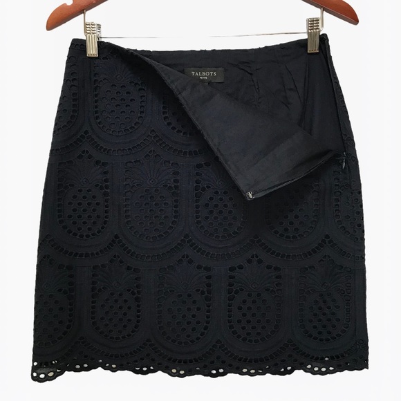 Talbots Eyelet Pineapple A-Line Women’s Skirts 4/6 Petite - Picture 5 of 15